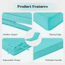Chaise Lounge Cushions Outdoor, 72"x21"x3" Triple-Waterproof Outdoor Chair Cushion with Removable Cover, 4 Adjustable Ties Lounge Chair Cushions for Outdoor Furniture, Teal
