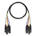 Phenyx Pro 4-Channel XLR Cable, 3 Ft Snake Cable, Balanced Microphone Cord, XLR Splitter, Color-Coded, 4-in-1 Design, 3-PIN Male to Female Patch Wire, w/OFC Copper (PCBL-4IN1-3)