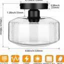 SunRider Industrial Semi-Flush Mount Ceiling Light Fixture, Modern Seeded Glass Pendant Lamp, Black Farmhouse Hanging Lighting for Bedroom Hallway, Black, Large