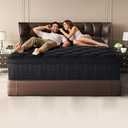 QOFYU 12 Inch Full Size Mattress 54”Wx75”L, Black Individual Pocket Spring Innerspring Mattress with Motion Isolation & Pressure Relief, Mattress in a Box