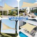 ECOOPTS 20'x20' HDPE Sun Shade Sail Rectangle Canopy Shades for Outdoor Patio Pergola Cover Blockage 95% UV Resistant(Beige)