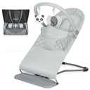 Orzbow Portable Baby Bouncer, Foldable Baby Bouncer Seat with Storage Bag and Removable Play Bar, 3 Recline Positions, 0-12 Months Up to 20lbs, Ergonomic Design, Easy to Wash, Grey