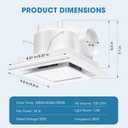 Bathroom Exhaust Fan with 3CCT LED Light, Ultra-Quiet 1.0 Sone & Effective Ventilation at 100 CFM, Easy Retrofit Without Attic Access for Moisture and Odor Control