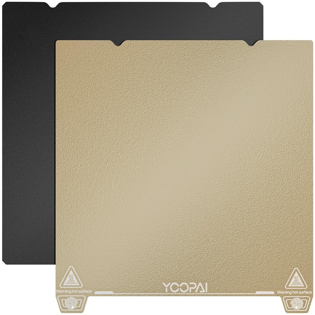 YOOPAI Double-Sided PEI Sheet and Flexible Magnetic Build Plate Kit, 235x235mm 3D Printer Bed Platform for Creality Ender 3 V3 SE/KE /K1/K1C/ Ender 3/Ender 3 V3/3 Pro/ 5 S1/ 3 S1 Pro/3 Neo, Gold