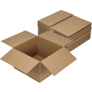 Hoikwo 12x12x8 Shipping Boxes Set of 15, Thin Brown Corrugated Cardboard Box for Small Business for Packaging Mailing Light Weight Items