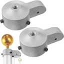 LEIFIDE 2 Pack Flag Pole Truck with Nylon Pulley Heavy Duty 2.5 Inch Cast Aluminum Top for 2" to 2.6" Outdoor Flag Poles - Stationary Truck Mount Replacement Kit