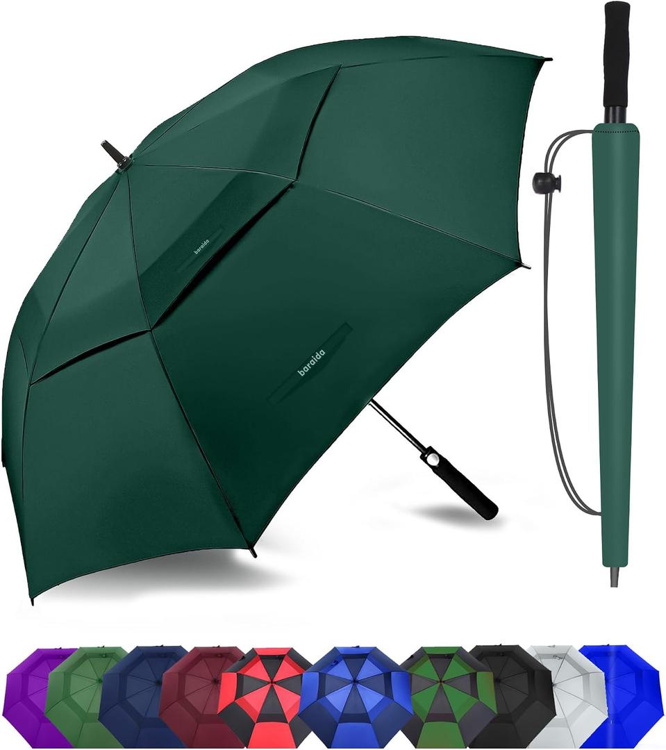 Golf Umbrella Large 72 Inch, Extra Large Oversize Double Canopy Vented Windproof Waterproof Umbrella, Automatic Open Golf Umbrella for Men and Women and Family.