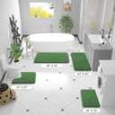 OLANLY Small Bathroom Rugs 24x16, Extra Soft Absorbent Chenille Bath Rugs, Rubber Backing Quick Dry, Machine Washable Bath Mats for Bathroom Floor, Tub and Shower, Home Decor Accessories, Olive Green
