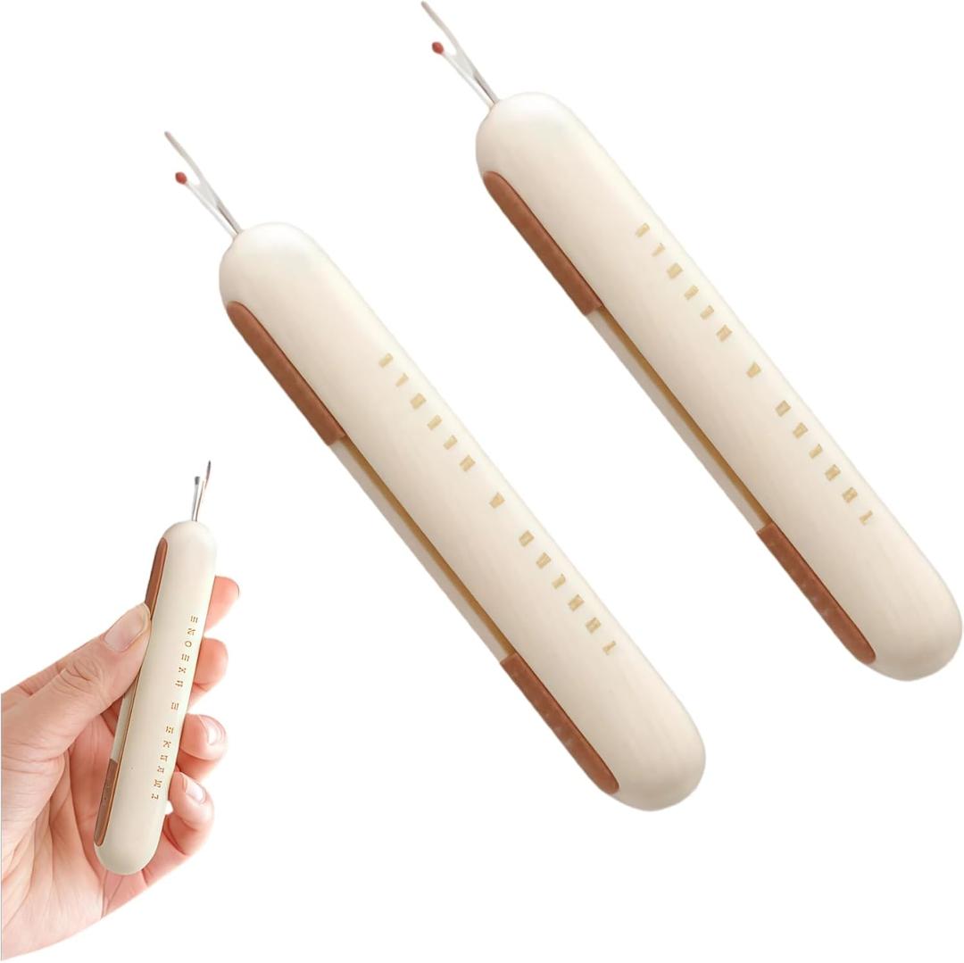 2 in 1 Automatic Needle Threaders Seam Ripper - Ideal Gifts for Sewing Enthusiasts (2P Yellow)