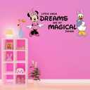 Daisy Cute Magical Dreams Minnie Pink Bow Little Girls Dreams are of Magical Things Cartoon Design Child's Bedroom Wall Decoration - Size: 40 Inches X 20 Inches