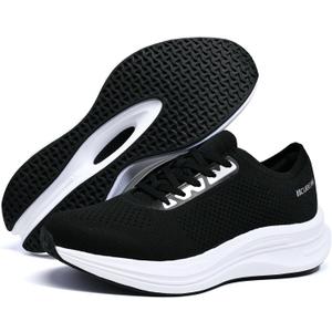 Men's Running Shoes-Breathable Walking Non-Slip Athletic Sneakers Lightweight Gym Comfortable Tennis Road Sneaker Training Shoe Men with Boxes (9.5, Black)