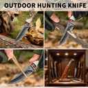 Plys Fixed blade knife with leather sheath, Handmade Forged Stainless steel,Outdoor camping,survival,Hunting knife Gifts for Men