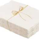 Prudiut 50 Sheets Cotton Watercolor Paper, 5 x 7 inches, 300 GSM, Deckled Edge, Ivory White, Ideal for Watercolor Painting, Acrylic Painting, Sketching, Crafts, Wedding Invitations