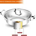 Delarlo Tri-Ply Stainless Steel Hot Pot 14 inch Everyday pan With lid, Everything Pan, Durable Deep Saute Pan, 7QT Induction Cooking Pot, Woks & Stir-Fry Pans Oven Safe Stock Pot