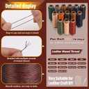 0.55 mm Round Waxed Thread, 14 Colors 76 Yards Spool Wax Coated String, Leather Sewing Waxed Thread for Sewing, Stitching, Beading, Bookbinding, Braiding, Bracelet