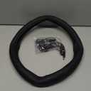 Heated Steering Wheel Cover - WARMITORY Luxury Steering Wheel Heater, 12V Quick Hand Warmer, 14.5-15 inches Outer Diameter for Standard-Size Car Steering Wheels, Black (Leatheret PU) (Deep Black)