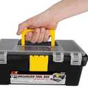 Performance Tool W54012 Heavy Duty Plastic Organizer Tool Box for Workshops and Garages, Black, 12.5-Inch
