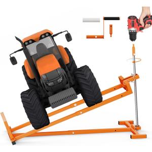 Lawn Mower Jack Lift, Upgraded Lawn Tractor Lift with 1000 lb Weight Capacity, Retractable Riding Mower Lift Installation is Simple. Easy to Store (High Carbon Steel)