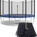 Trampoline Safety Net,4/4.6/6/8/10/12/13/14/16FT Garden Trampoline Replacement Fences, Kids Protective Net (Black)