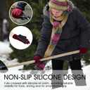 COOLJOB Warm Fleece Knit Winter Gloves for Men Women, Touch Screen Fingers, Non-slip Silicone Grip and Elastic Cuff (M)