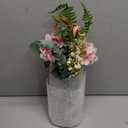 LUEUR Fake Flowers with Vase  Artificial Pink Dahlia & Hydrangea Arrangement, Spring Floral Centerpiece for Coffee Table, Dining Room, Living Room & Farmhouse Home Decor