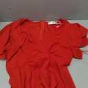 Long Black Formal Dresses for Women Gowns Evening Party Cocktail Dress,Split Elegant V Neck Wrap Ruffle Wedding Guest Dresses (Medium, Bright Red)