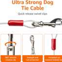Amazon Basics Rust-Free Steel Wire Tie-Out Cable for Large Dogs up to 90 lbs, Dog Leash Run Tether, 25 feet, White
