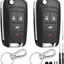 2 Pack 4 Button Key Fob Shell for Chevy Cruze Impala Malibu Sonic Equinox Camaro Buick Regal Encore Verano Lacrosse GMC Terrain 2010 2011 2012 2013 2014 2015 2016 2017 2018 2019 Key Case Replacement