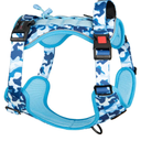 PHOEPET No Pull Tactical Dog Harness, Service Dog Vest with Molle & Loop Panels, Easy Control with Handle for Medium Dogs (Ocean Blue, M)