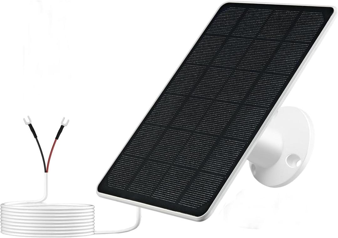 Solar Panel Charger Compatible with Ring Video Doorbell 3/3+/4, Battery Video Doorbell Plus, 13ft Waterproof Charging Cable, 360Adjustable Mount,5W 5V, 7.5 * 6.4"
