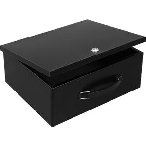 Dalmbox Portable Metal Safe Box with Key Lock - Fire Resistant Storage for Documents, Car, Home and Outside - X Large 13.2"x 11"x 5.1" Black Box