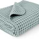 Konssy Waffle Baby Blanket - Soft & Cozy Nursery Swaddle Blanket, Lightweight Toddler Throw for Boys & Girls, Ideal for Wrapping(Light Green)