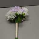 Wedding Bouquet for Bride - Premade Simple Artificial Roses Flowers for Bridal Shower Destination Ceremony Anniversary Decorations (Lilac & White)