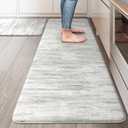 KIMODE Anti Fatigue Kitchen Mats for Floor, Farmhouse Kitchen Rugs Sets of 2, Cushioned Kitchen Floor Mats, Comfort Standing Mat for Sink Laundry Office Desk 20"x47"+20"x32" Grey