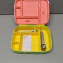 Munchkin Lunch Bento Box for Kids and Toddlers, Includes Stainless Steel Utensils, BPA-Free, 18 Months and Up, Pink/Green/Yellow