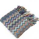 BATTILO HOME Throw Blanket Boho for Couch Bed, Afghan Throw for Home Decor, Decorative Bohemian Teal Blue Throw Blanket, 50"x60"