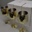 Gold Stem Stainless Steel Glasses 18oz Unbreakable Stemware Portable Shatterproof Metal Goblet Glasses Drinkware for Champagne Cocktails Banquet Wedding Party Camping (12 Pack)