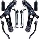 Control Arm, 10 Pcs Suspension Kit Front Lower Ball Joints Sway Bar Tie Rod Bellows Replacement For 2011-2016 Hyundai Elantra & 2012-2017 Hyundai Veloster