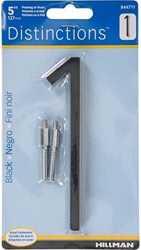Hillman Distinctions 5 in. Black Metal Screw-On Number 1 1 pc. - Case of: 3;33