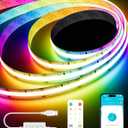 PAUTIX RGB Smart IC COB LED Strip Light USB 5V 6.56ft/2m,Work with Alexa/Google Assistant,Color Chasing UL-Listed Multicolor Flexible Tape LED Strip Light,for Cabinet,TV,Bedroom,Party DIY Decoration (6.56ft/2m-5V(USB Powered))