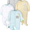 Gerber Baby Boys 4 Pack Sleep 'N Play Footie (3-6 Months, Animals Green)