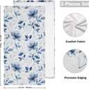 2 Pcs Vintage Blue White Flower Hand Towels for Bathroom 14"x28",Soft Quick Dry Watercolor Navy Ink Modern Floral Leaf Guest Bath Towels,Decorative Towels for Bathroom Kitchen Dish Face Gym