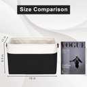 Bagnizer Storage Bins Large Fabric Storage Baskets for Shelves 3 Pack, Decorative Linen Closet Baskets with Handles for Organizing, Shelf, Clothes, Home, Office, 15x11x9.5Inches (Black&White)