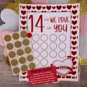 2 x 2PCS Valentine's 14 Things We Love About You Scratch Off Cards, Valentine's Advent Calendar, Personalized Gift for Him Her Husband Wife Girlfriend Boyfriend (2Pcs - We Love)