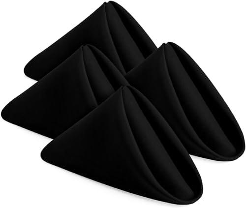 Utopia Home [Black] Cloth Napkins 17x17 Inches, 100% Polyester Dinner Napkins with Hemmed Edges, Washable Napkins Ideal for Parties, Weddings and Dinners, Size: 17" x 17" (Set of 24)