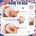 Tuanse Set of 3 Patriotic American Flag Flameless Candles 250th Anniversary Battery Operated 4th of July American Flag Pillar Candle, Mixed Size LED Light Candle for Table Dinner Independence Decor