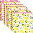 24 Sheets Lemon Scrapbook Paper 11.8 x 11.8 Inch Lemonade Pattern Paper Double-Sided Yellow Pink Lemonade Theme Craft Papers for Craft Card Making, Photo Album Background, 12 Unique Designs