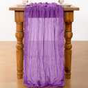 DeZerlor Dark Purple Cheesecloth Table Runner 6 Pack Summer Table Runners Boho Gauze 120 Inches Cheese Cloth Table Decor for Wedding Bridal Baby Shower Parties