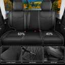 Seat Covers Custom Fit for Wrangler JK 2013-2017 4 Door, Pickup Truck Cover Cushion with Faux Leather Waterproof Seat Protector(Black, Full Set)