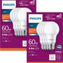 PHILIPS LED Frosted Non-Dimmable A19 Light Bulb - Pack of 8 - EyeComfort Flicker Free - 8.8W = 60W - 800 Lumen - Soft White (2700K) - E26 Base - Indoor - Title 20